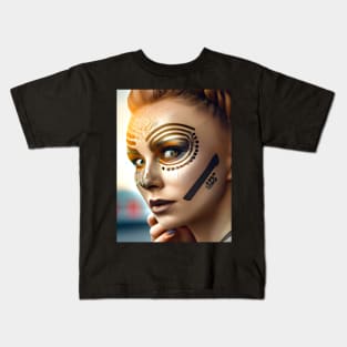 Enhanced Cyberpunk Woman Kids T-Shirt